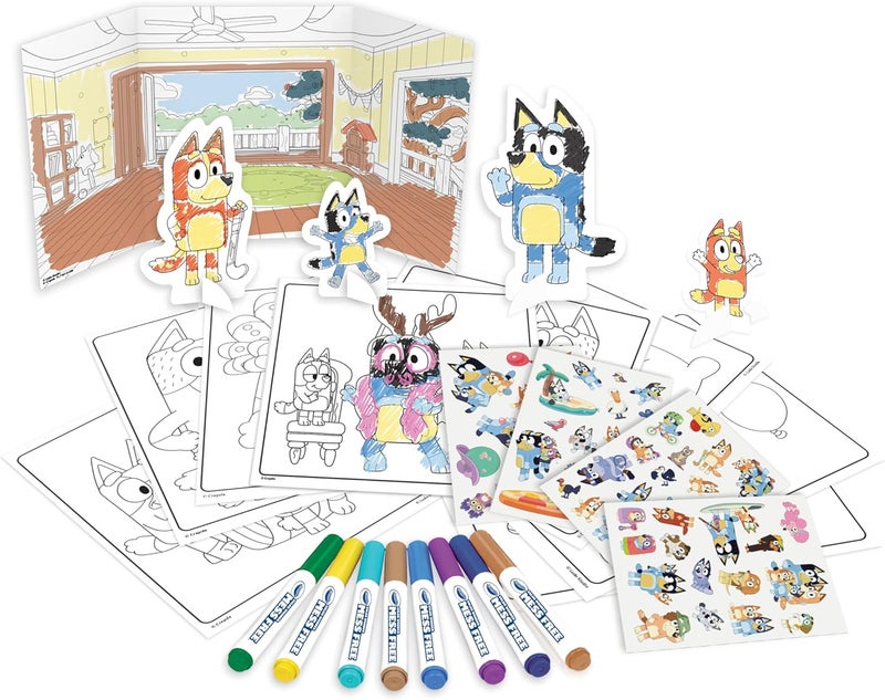 Crayola - Color Wonder, Activity Set 40+ pieces, with coloring pages, stain-free felt-tip pens, stickers, pop-up figures, Bluey, creative activity for kids, age 3,4,5 years - Image 4