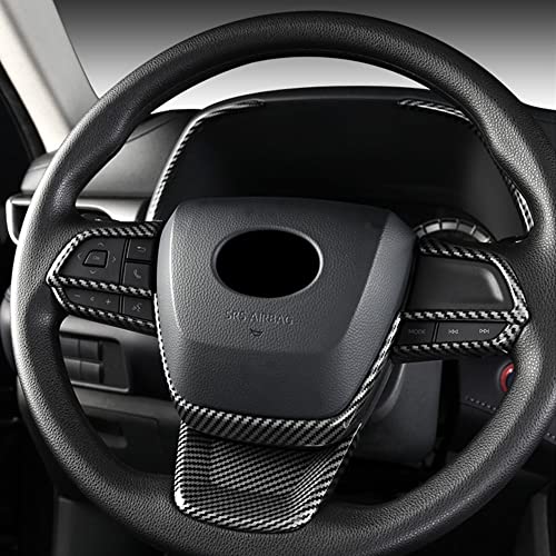 LEXLEY 4pcs Carbon Fiber Style Steering Wheel Button Cover Sticker Interior Accessories ABS Trim for Toyota Highlander 2020 2021 2022 2023 2024 2025 - Image 5
