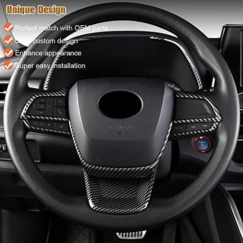 LEXLEY 4pcs Carbon Fiber Style Steering Wheel Button Cover Sticker Interior Accessories ABS Trim for Toyota Highlander 2020 2021 2022 2023 2024 2025 - Image 3