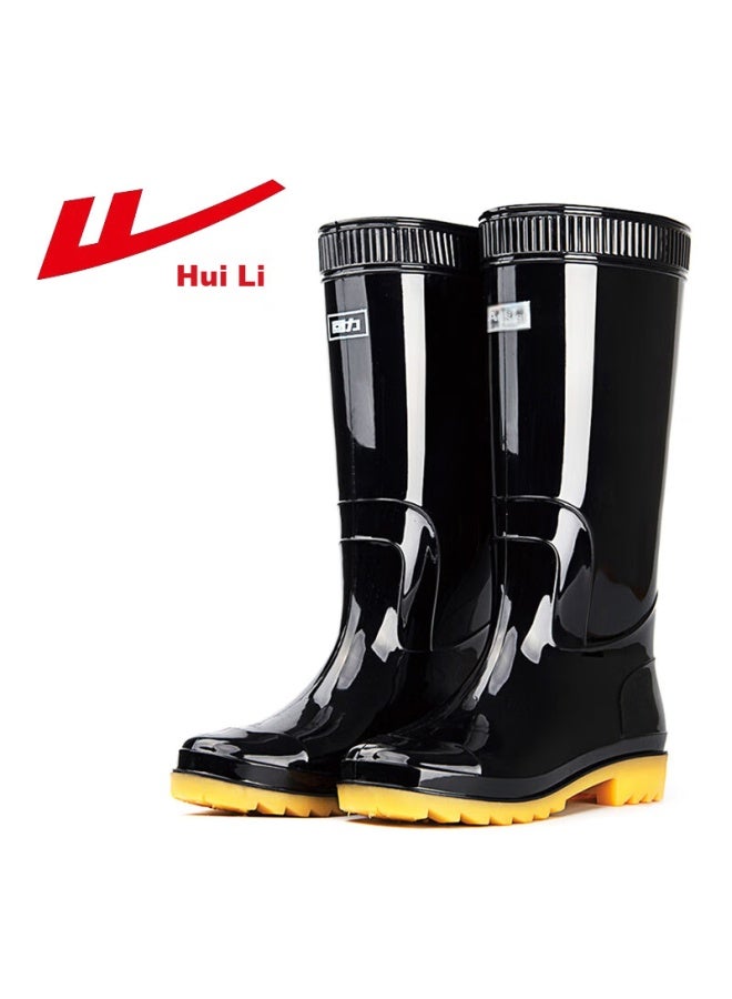 Warrior Men's Mid-high Rain Boots Waterproof Shoes Hxl07-b Black Mid-high 38 - Image 1