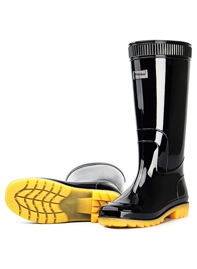 Warrior Men's Mid-high Rain Boots Waterproof Shoes Hxl07-b Black Mid-high 38 - Image 5