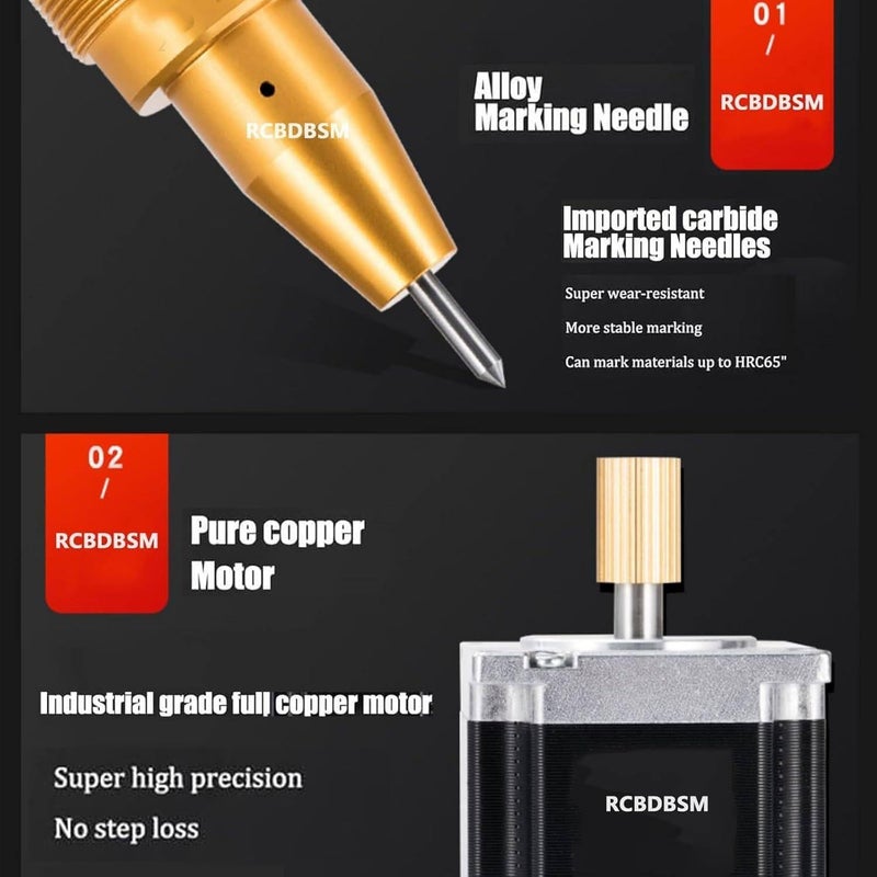 Portable Pneumatic Handheld Dot Pin Metal Marking Machine Tool Engraving Machine for Making Alphabet Serial Number Vin Code Number Pneumatic Marking - Image 2