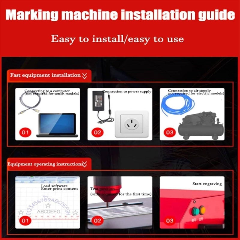 Portable Pneumatic Handheld Dot Pin Metal Marking Machine Tool Engraving Machine for Making Alphabet Serial Number Vin Code Number Pneumatic Marking - Image 4