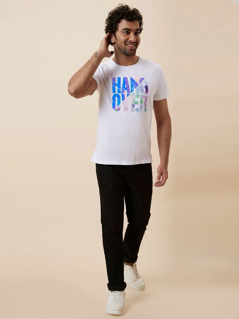 globus Globus Men White Printed Cotton T-Shirt