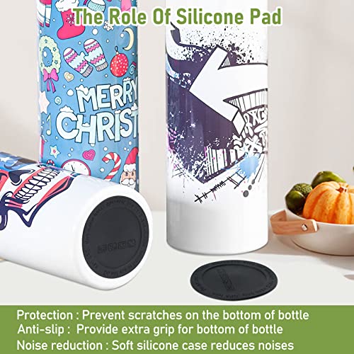 HOYDATE 20Pcs Rubber Bottoms for Sublimation Tumblers,Protective Anti-Slip Silicone Bottoms with Adhesive for Skinny Tumblers, Thermal Bottle,Mason Jars (56mm , Black) - Image 5