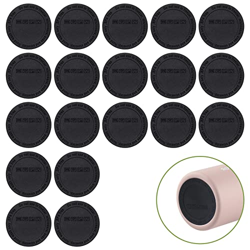 HOYDATE 20Pcs Rubber Bottoms for Sublimation Tumblers,Protective Anti-Slip Silicone Bottoms with Adhesive for Skinny Tumblers, Thermal Bottle,Mason Jars (56mm , Black) - Image 1