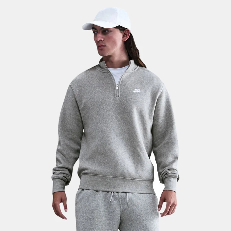 Nike Grey Men's Sportswear Club Zip Fleece Top for Men | Best Price UAE