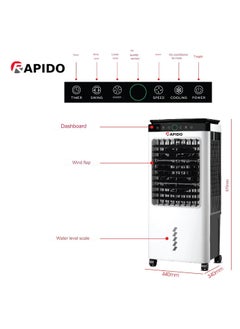 Rapido Rapido Everest Air Cooler Indoor Outdoor 45L Water Tank 6000D  - Image 5