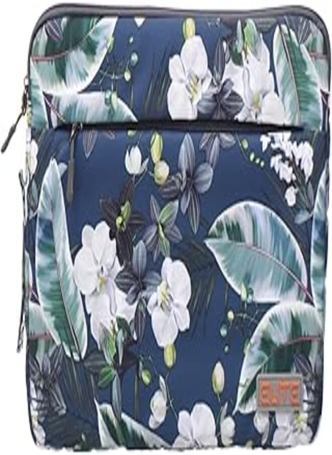 Generic - Elite Fabric Slim Pocket Sleeve Containing Main And Front Zipper Pocket With Flowers Design Equipped Strong Handle Compatible With Various Laptops 14/13.3 Inch - Multi Color - Image 1