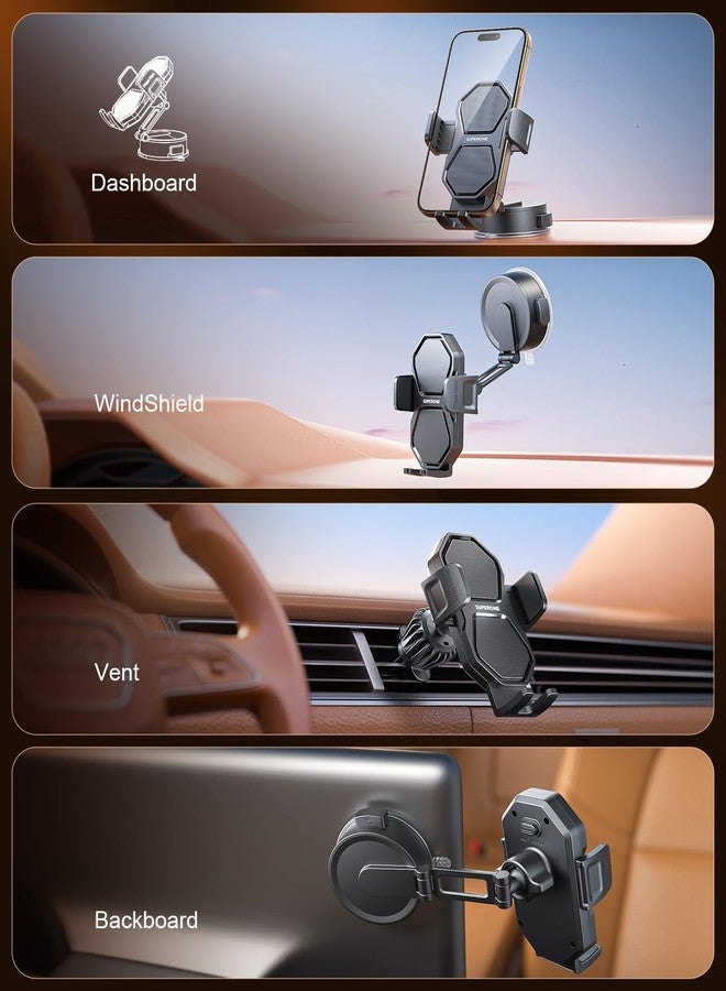 SUPERONE 3-in-1 Car Phone Holder [Strongest Suction Cup & Clip] 360° Adjustable Car Phone Mount for Dash/Vent/Windshield, Phone Holders for Your Car Accessories for iPhone 17/16/15/14 Samsung Android - Image 5