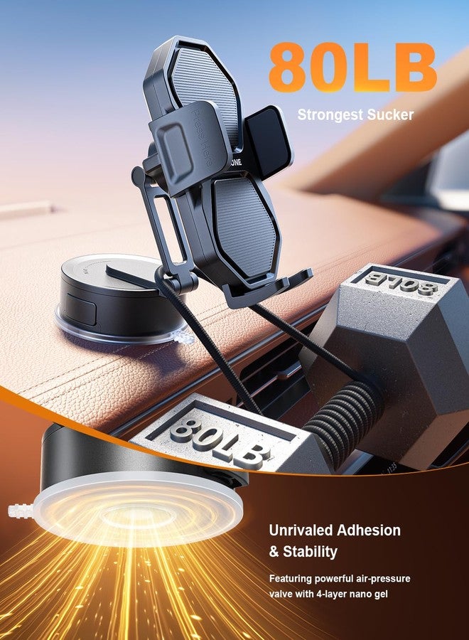 SUPERONE 3-in-1 Car Phone Holder [Strongest Suction Cup & Clip] 360° Adjustable Car Phone Mount for Dash/Vent/Windshield, Phone Holders for Your Car Accessories for iPhone 17/16/15/14 Samsung Android - Image 2
