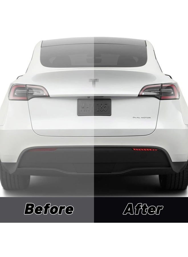 GEEGEETOP Red Lens Rear Fog Bumper Reflector Brake Tail Sequential Flash Singal Lights Lamp 3 in 1 Compatible with Tesla Model Y 2021 2022 Standard Long Range Performance (Model Y, Red) - Image 5