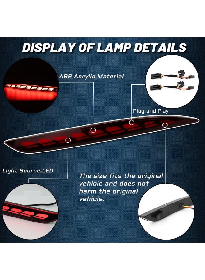 GEEGEETOP Red Lens Rear Fog Bumper Reflector Brake Tail Sequential Flash Singal Lights Lamp 3 in 1 Compatible with Tesla Model Y 2021 2022 Standard Long Range Performance (Model Y, Red) - Image 2