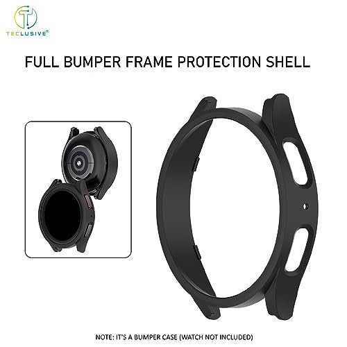T TECLUSIVE Curved Protective Slim Bumper Case Cover Compatible for Galaxy Watch 7 44mm | Hard Shell Bumper Side Edge Protection Case for Galaxy Watch 7 (Black, 44mm) - Image 2