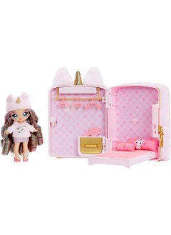 Na! Na! Na! Surprise 3-In-1 Backpack Bedroom Unicorn Playset Britney Sparkles Fashion Doll, Fuzzy Pink Unicorn Backpack, Closet With Pillows & Blanket, Kids Gift Ages 4 5 6 7 8+  - Image 2