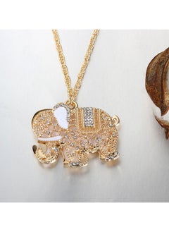 Openwork Elephant Necklace Gold Tone Plated