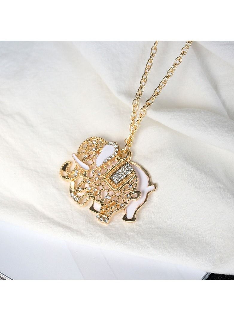 Satinior - Openwork Elephant Necklace Gold Tone Plated - Image 1