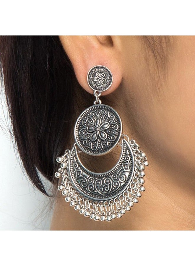 YouBella Jewellery Afghani Tribal Oxidised Dangler Earrings for Girls and Women (Silver) - Image 5