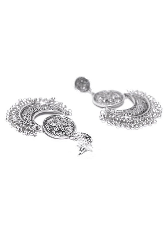 YouBella Jewellery Afghani Tribal Oxidised Dangler Earrings for Girls and Women (Silver) - Image 3
