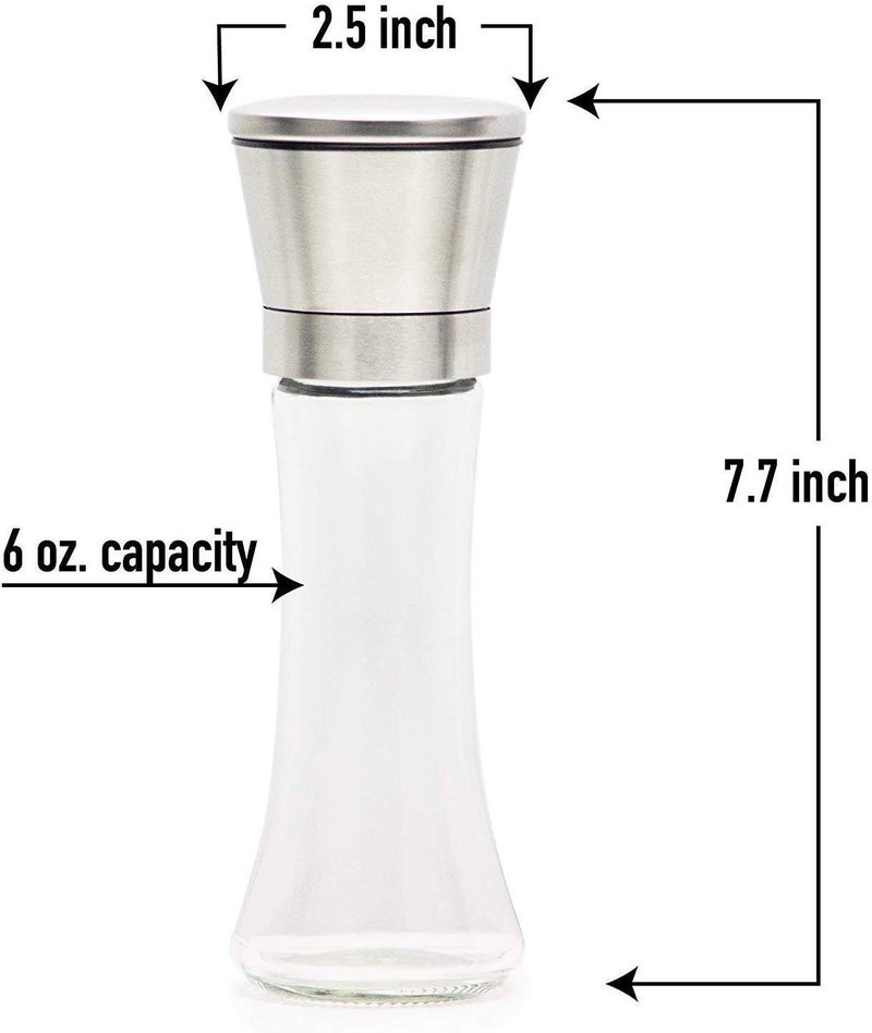 Rexez Salt and Pepper Crusher - Salt and Pepper Shakers with Adjustable Coarseness by Ceramic Rotor - Stainless Steel Pepper Mill Shaker and Salt Crushers Mills 1 pcs Set - Image 4