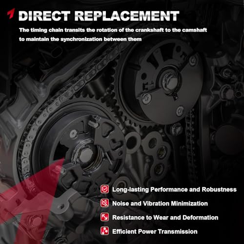 TEMSONE 9-4201S Engine Timing Chain Kit with Water Pump Compatible with Chevy, GMC, Pontiac, Buick, Equinox, Verano, Impala, G5, LaCrosse, Regal L4 2.2L 2.4L - Image 3
