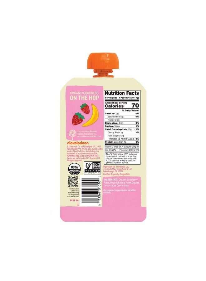 Pumpkin Tree Peter Rabbit Organics Strawberry and Banana Pure Fruit Snack, 4 Ounce (Pack of 10) - Image 2