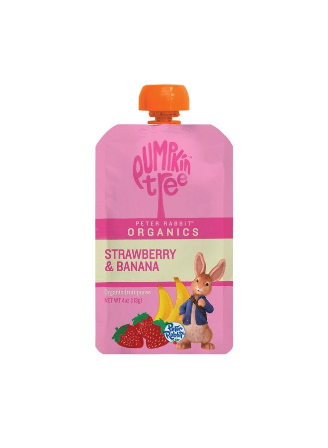 Pumpkin Tree Peter Rabbit Organics Strawberry and Banana Pure Fruit Snack, 4 Ounce (Pack of 10) - Image 1