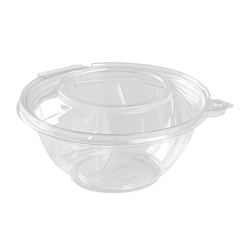 Restaurantware-Tamper Tek 24 Ounce Round Bowls, 100 Durable Salad To-Go Boxes - Tamper-Evident, Freezable, Clear Plastic Bowls, Disposable, With Hinged Lids - Image 1