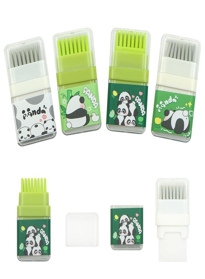 Geluode 4 Pcs Cute Panda Eraser, Rubber Erasers for Kids, Kids Panda Bear Eraser with Brush for Students School Office Supply Stationery - Image 1