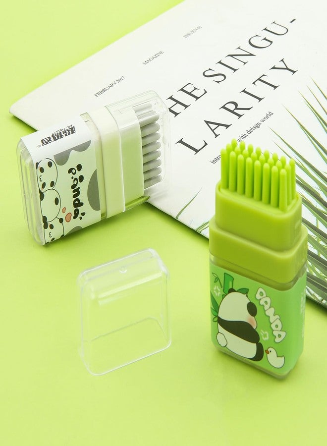 Geluode 4 Pcs Cute Panda Eraser, Rubber Erasers for Kids, Kids Panda Bear Eraser with Brush for Students School Office Supply Stationery - Image 4