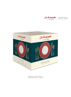 La Opala La Opala Diva Sovrana Collection Opal Glass Crockery | for Family of 8 | Dinner Set 45 pcs Regent Blue | Plates & Bowls for Dining | Microwave Safe | 100% Vegetarian | Extra Strong | Light & White  - Image 5