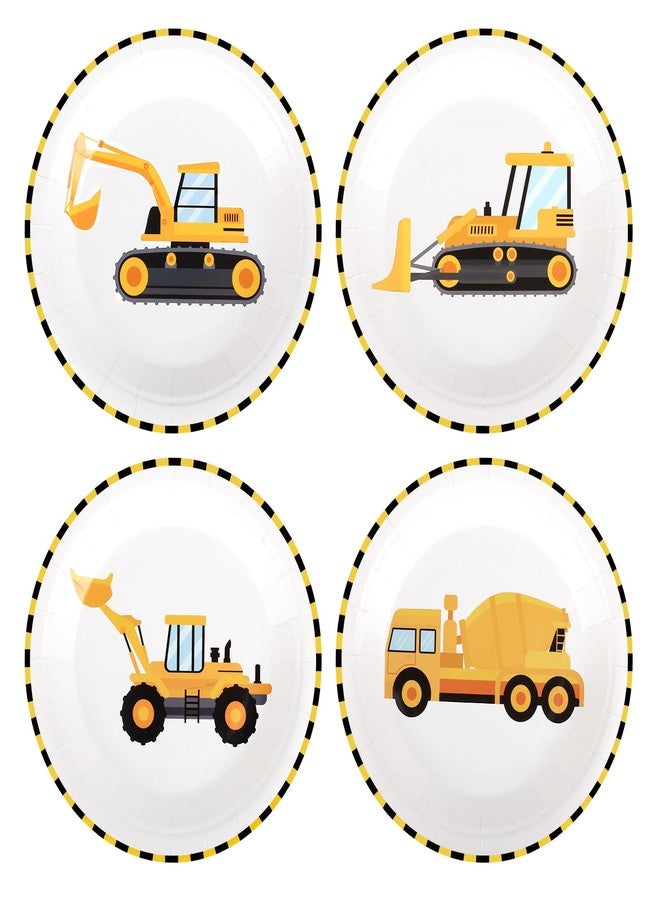 Atiloy 48PCS Construction Paper Plates Construction Birthday Party Plates Supplies Disposable Dump Truck Plates 4 Designs Tableware for Boys Kids Birthday Party Decorations Supplies, Serve 48 Guests - Image 1