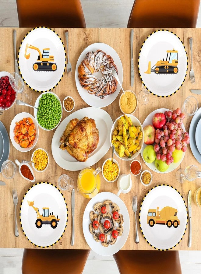 Atiloy 48PCS Construction Paper Plates Construction Birthday Party Plates Supplies Disposable Dump Truck Plates 4 Designs Tableware for Boys Kids Birthday Party Decorations Supplies, Serve 48 Guests - Image 4