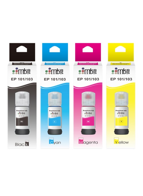Ink 103  Black , Yellow , Cyan , Magenta (4x100ml) for Epson Eco Tank