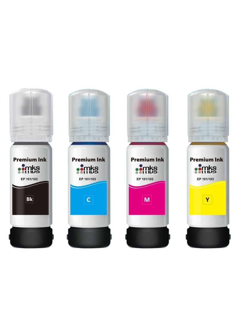 Ink 103  Black , Yellow , Cyan , Magenta (4x100ml) for Epson Eco Tank