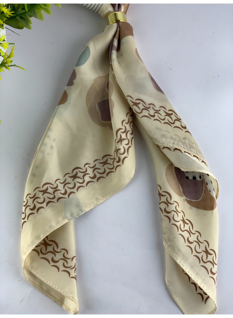 Women’s Patterned Satin Scarf – Elegant Design with Soft High Quality Material - Image 5