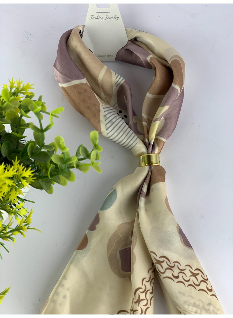 Women’s Patterned Satin Scarf – Elegant Design with Soft High Quality Material - Image 4