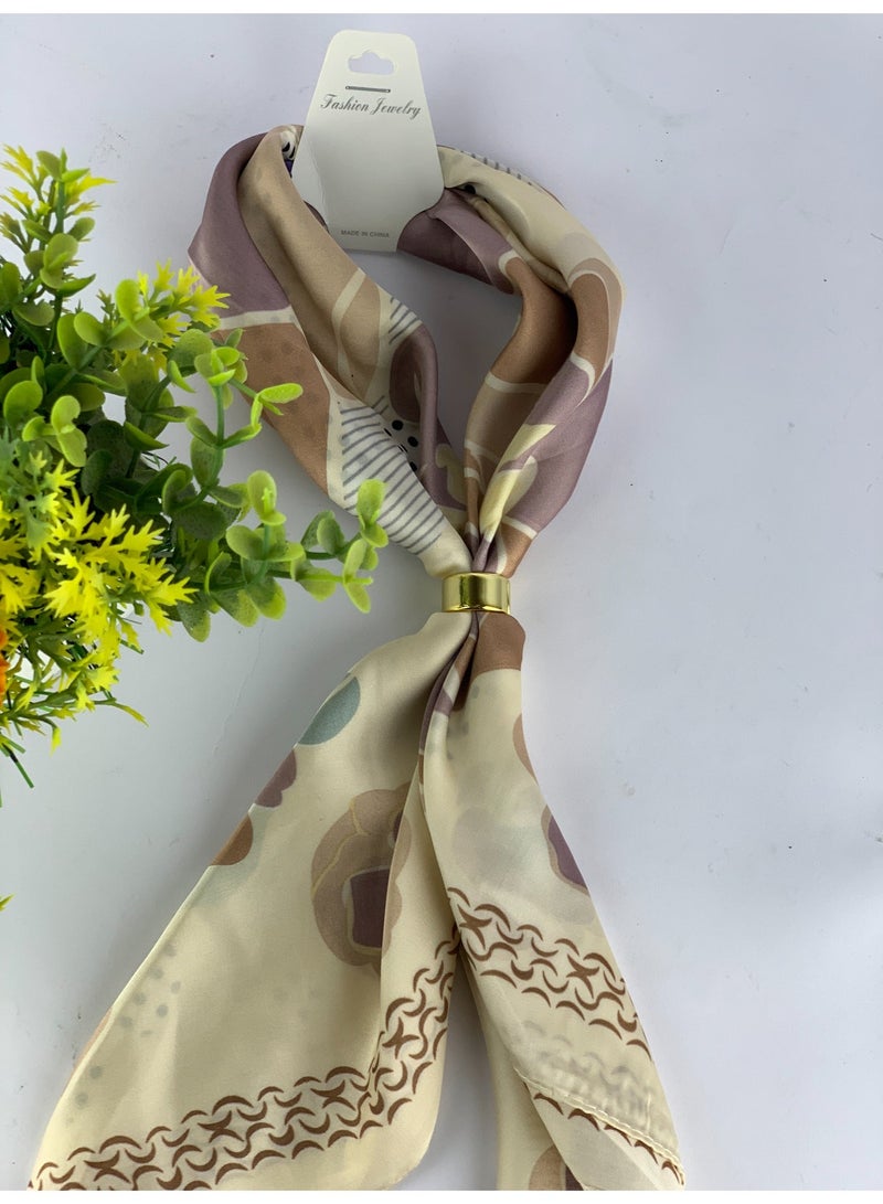Women’s Patterned Satin Scarf – Elegant Design with Soft High Quality Material - Image 1