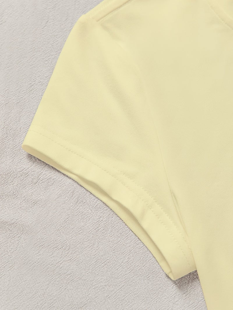 00008 - Women'S Casual Top English Letter Petal Print Girly Heart Sweet Cool American Style Ins Hot Summer T - Shirt - CC75 - Yellow 2 / XS - Image 4