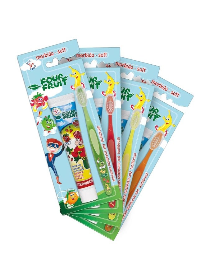 Piave Paive Four Fruit Toothbrush + Toothpaste 3+ years Assorted - Image 2