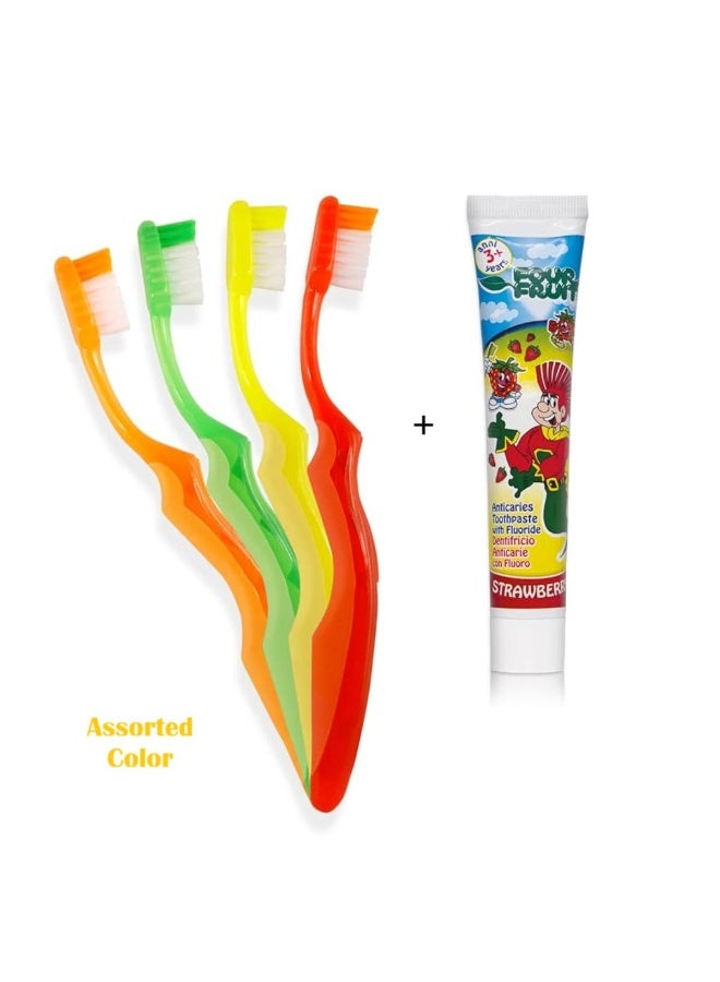 Piave Paive Four Fruit Toothbrush + Toothpaste 3+ years Assorted - Image 1