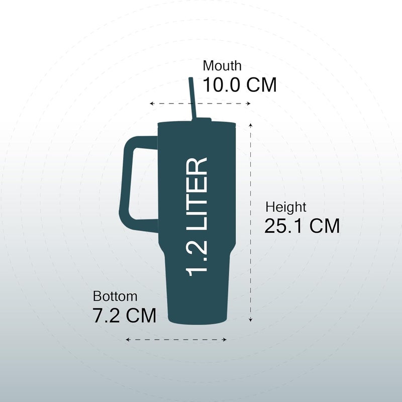 SOLARA Elixir 40oz Tumbler for Hot and Cold, 1200ml Insulated Tumbler with Lid, Stainless Steel Tumbler with Straw, Travel Tumbler, Coffee Mug for Office, Home, 1200ml, 40oz, Bezel - Image 4