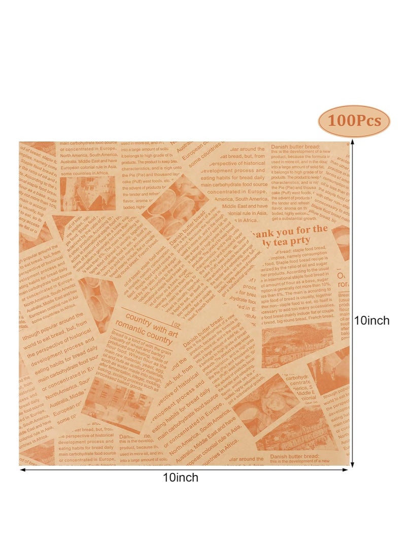 GUDOO 100Pcs Sandwich Wrapping Paper, Wax Paper Sheets for Food, Greaseproof & Non-stick Baking Parchment Paper, Pre-cut Unbleached Parchment Paper Perfect for Bread, Burger and Basket Liners (Yellow)  - Image 1