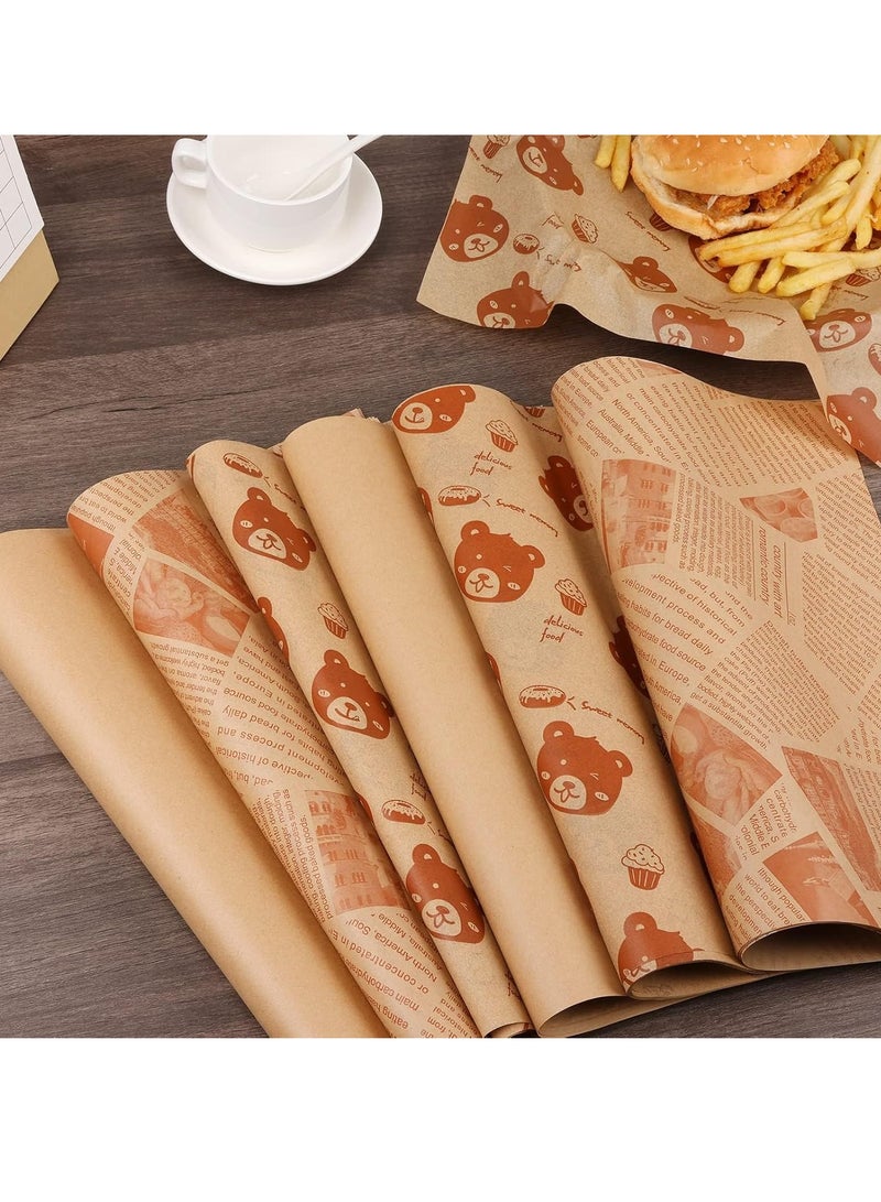 GUDOO 100Pcs Sandwich Wrapping Paper, Wax Paper Sheets for Food, Greaseproof & Non-stick Baking Parchment Paper, Pre-cut Unbleached Parchment Paper Perfect for Bread, Burger and Basket Liners (Yellow)  - Image 2