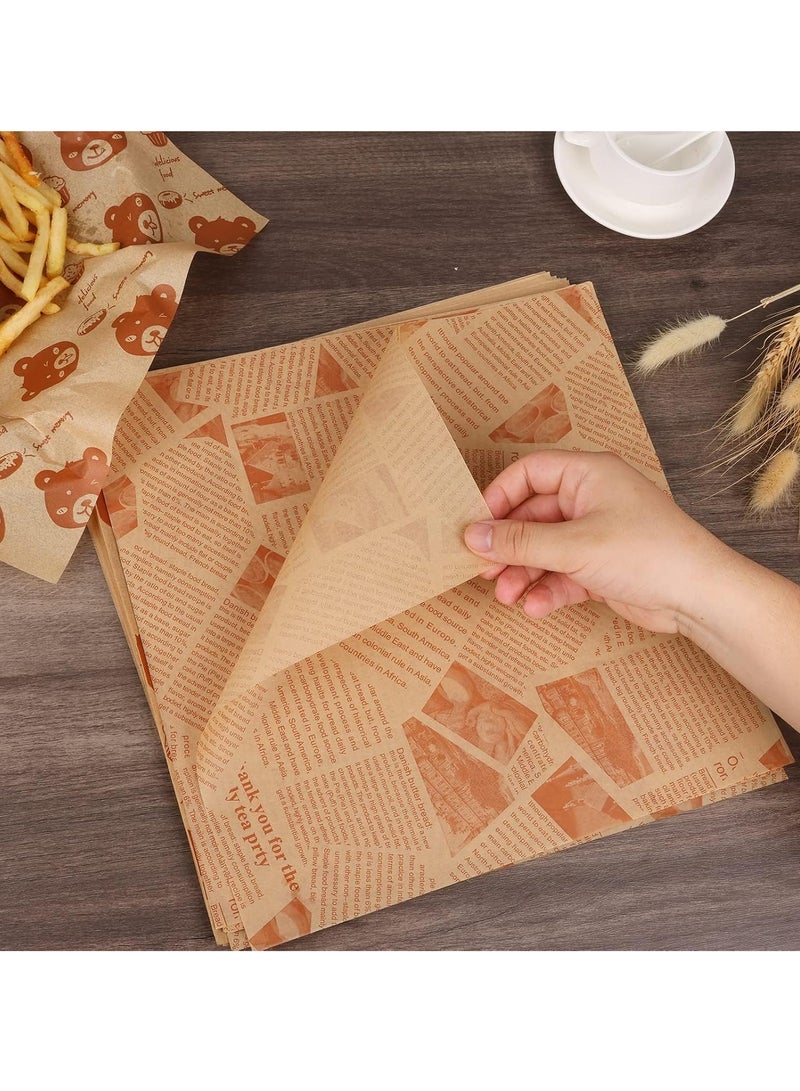 GUDOO 100Pcs Sandwich Wrapping Paper, Wax Paper Sheets for Food, Greaseproof & Non-stick Baking Parchment Paper, Pre-cut Unbleached Parchment Paper Perfect for Bread, Burger and Basket Liners (Yellow)  - Image 4