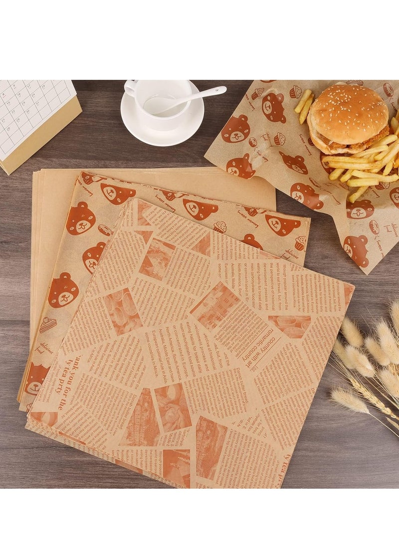 GUDOO 100Pcs Sandwich Wrapping Paper, Wax Paper Sheets for Food, Greaseproof & Non-stick Baking Parchment Paper, Pre-cut Unbleached Parchment Paper Perfect for Bread, Burger and Basket Liners (Yellow)  - Image 3