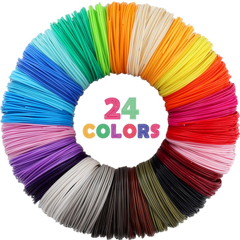 MIKA3D 24 Colors 1.75mm ABS 3D Pen Printer Filament Refill, Each Color 3.5m, Total 84m ABS Material, Support for  SCRIB3D 3D Printing Pen, Not Fit for 3Doodler Pen - Image 1