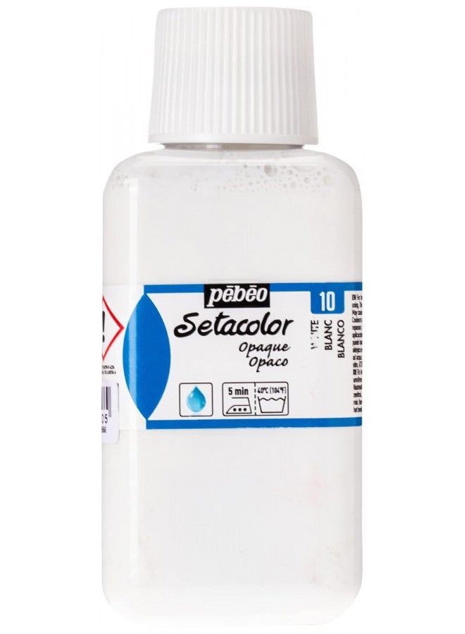 PEBEO Setacolor Opaque Fabric Paint 250-Milliliter Bottle, White, 8.45 Fl Oz (Pack of 1)