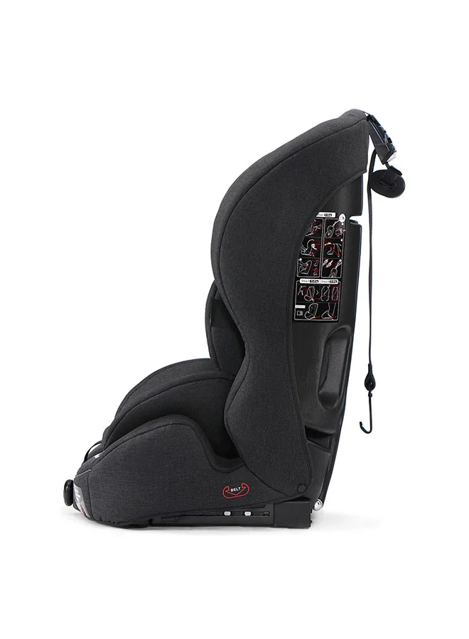 كيندركرافت Car Seat Safety Fix, Booster Child Seat, With Isofix, Top Tether, Adjustable Headrest, For Toddlers , Infant, Group 1 - 2 - 3, 9 - 36 Kg, Up To 12 Years, Safety Certificate Ece R44/04, Black