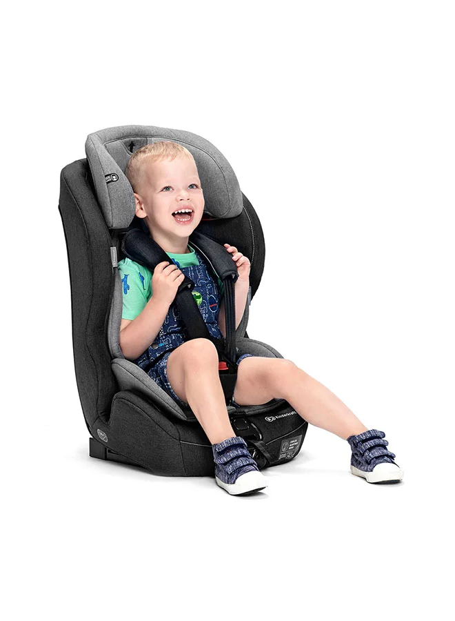 كيندركرافت Car Seat Safety Fix, Booster Child Seat, With Isofix, Top Tether, Adjustable Headrest, For Toddlers , Infant, Group 1 - 2 - 3, 9 - 36 Kg, Up To 12 Years, Safety Certificate Ece R44/04, Black